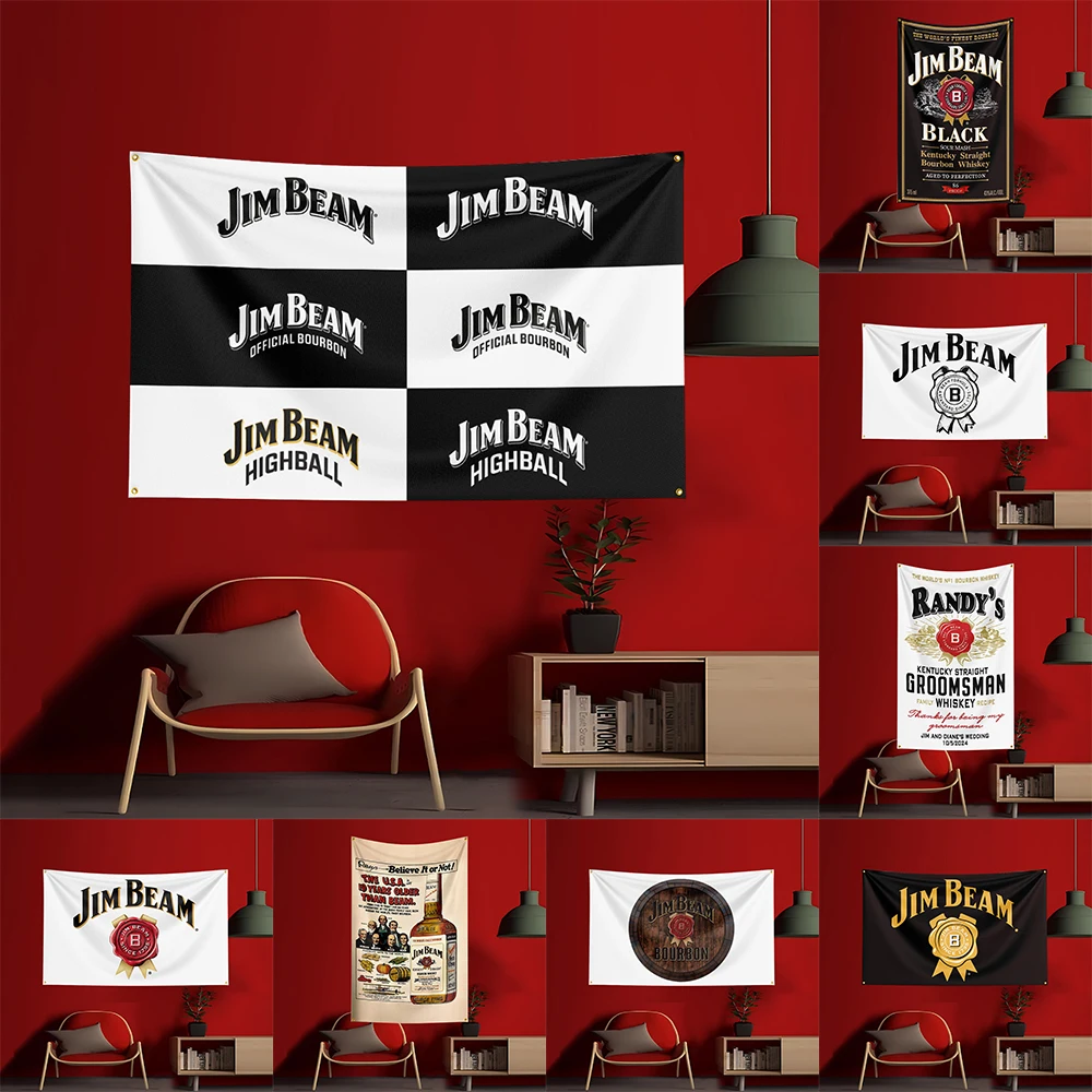 Wine Beer Garden - Flaga Whisky-J-jim beams 90x150 cm, poliestrowa,