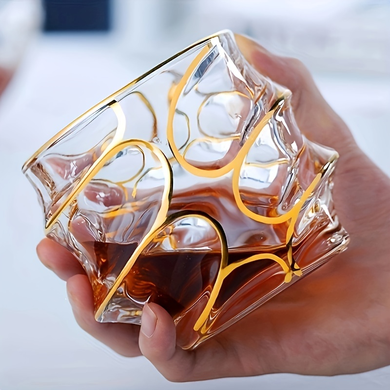 Whisky Beer And Wine - Szklanka do whisky, kieliszek z złotą