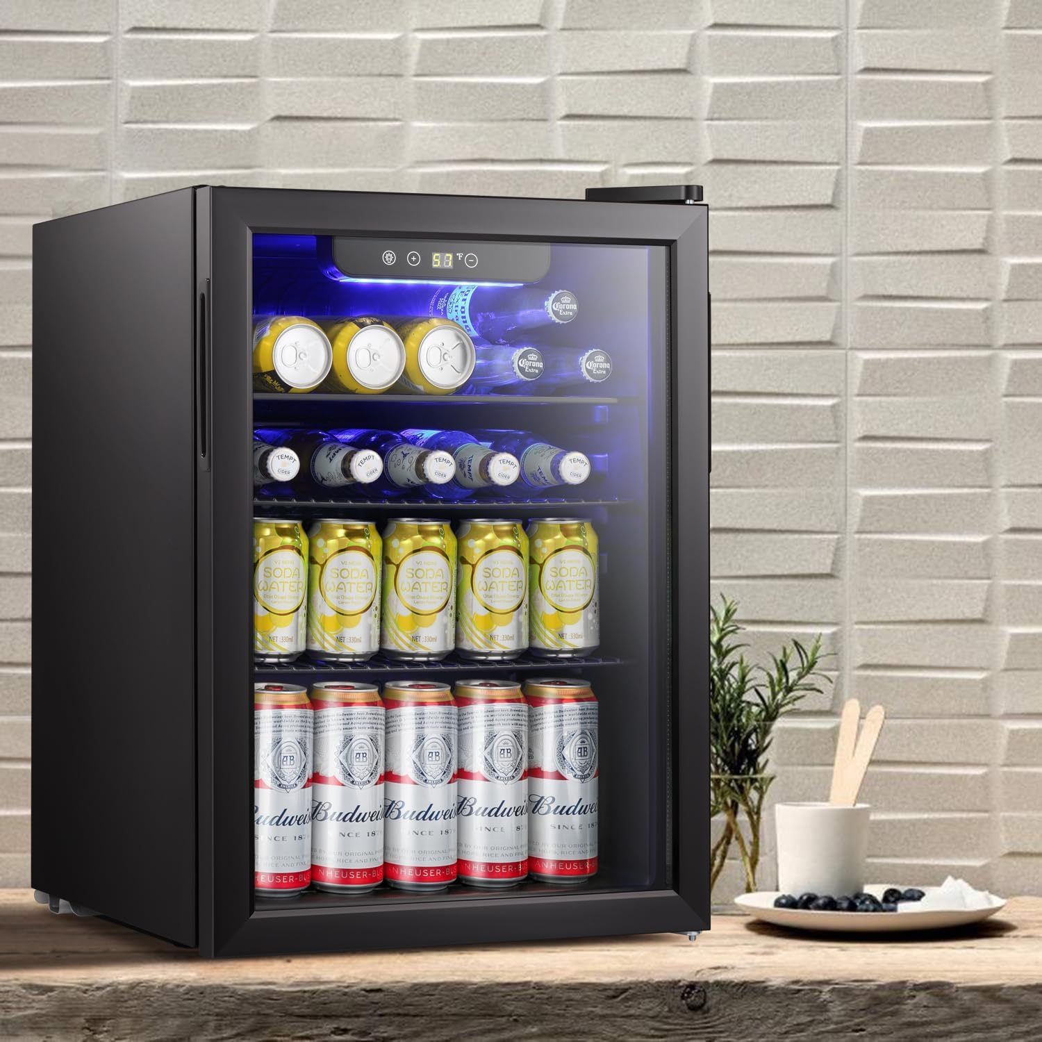 Wine Beer Fridge Small - Mini lodówka do napojów z szklanymi