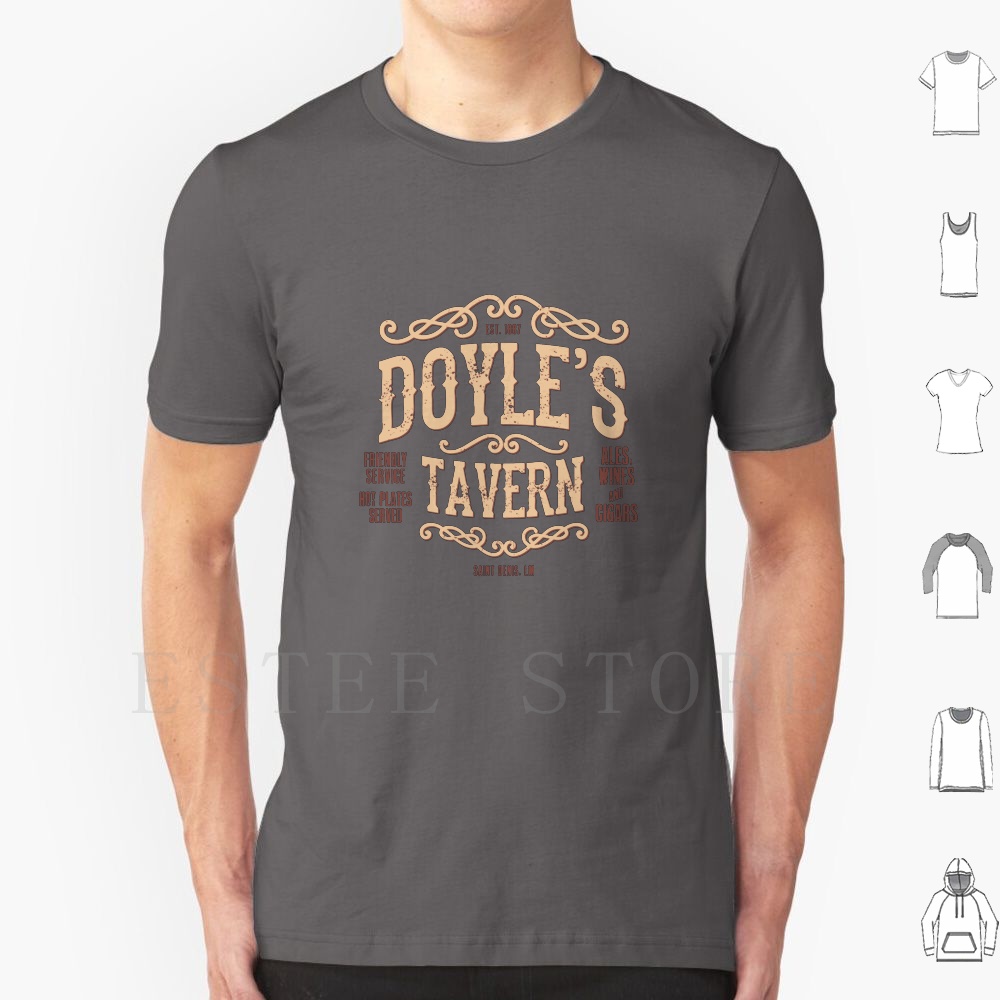 Whisky Beer And Wine - Koszulka Doyle's Tavern Nadruk Bawełna Gra