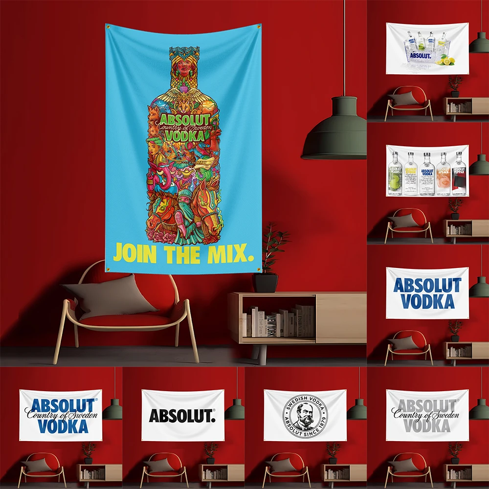 Wine Beer Garden - 90X150CM A-Absolut Vodkas Flaga Poliester Nadruk