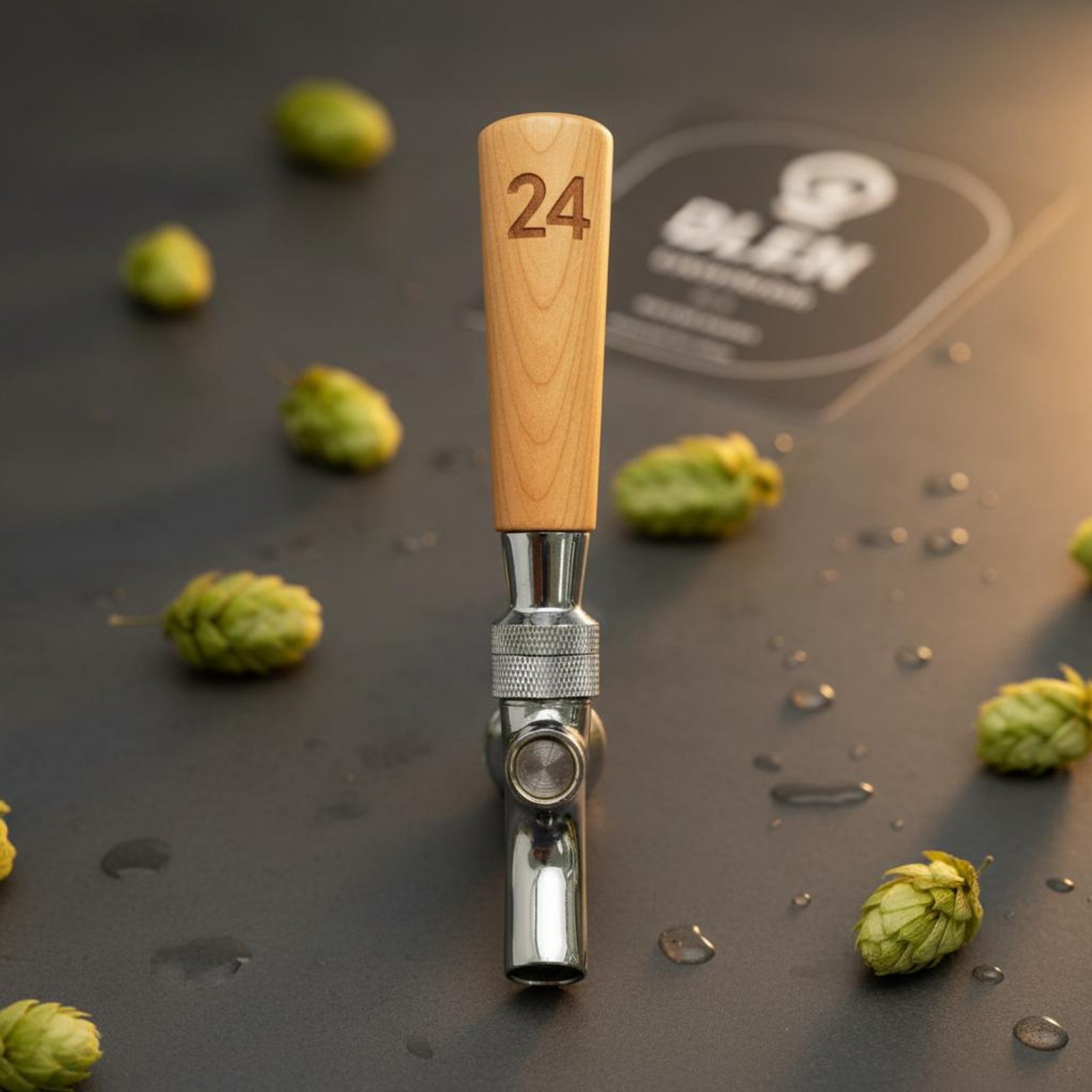 Wine In Beer - Krótki drewniany uchwyt do kranu do
