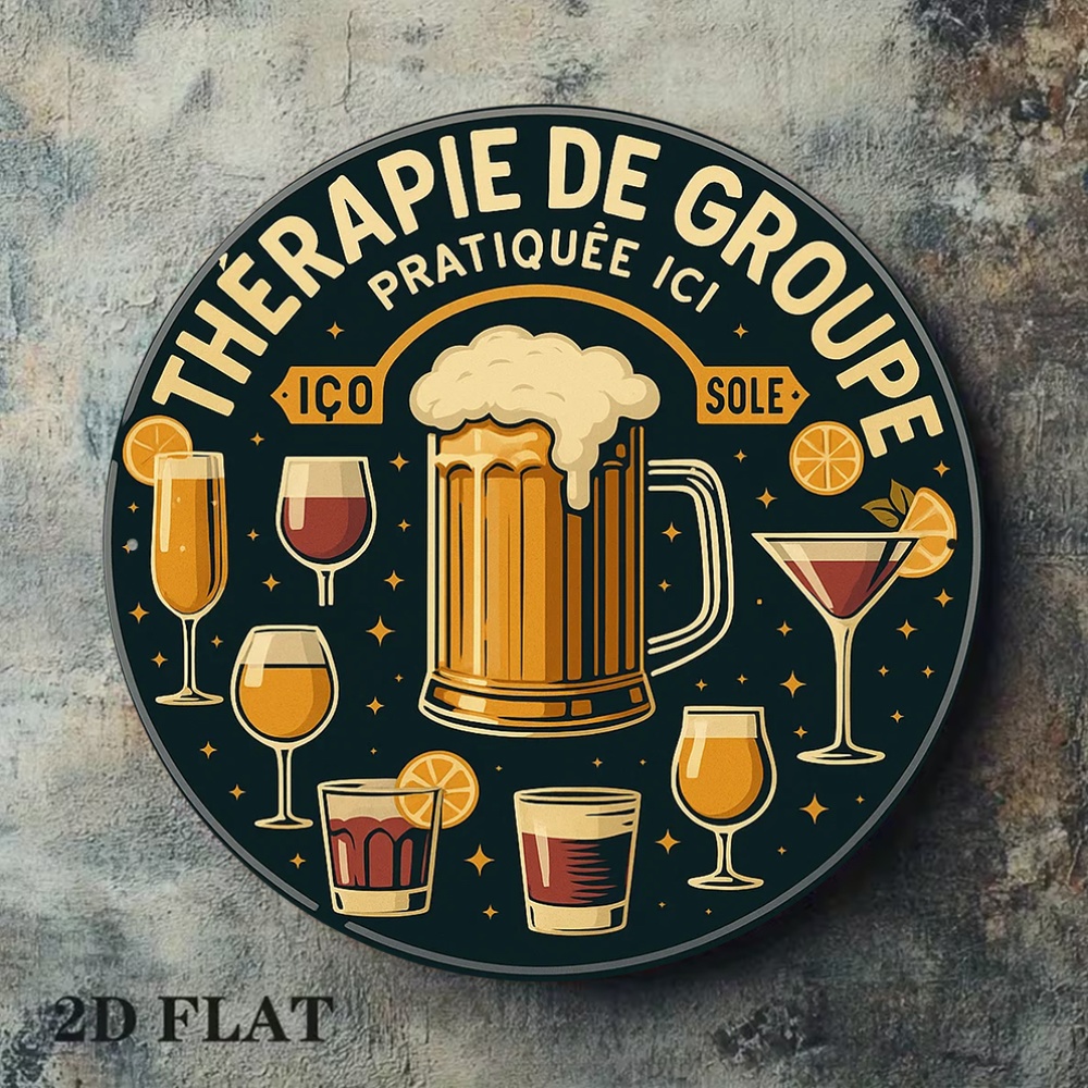 Płaska, okrągła, metalowa tabl – Beer And Wine Quote recenzja i cena