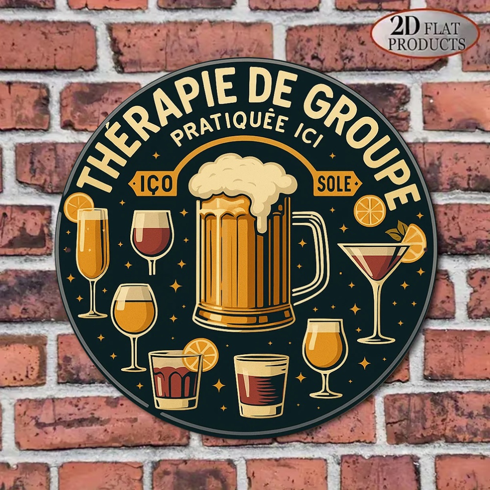 Płaska, okrągła, metalowa tabl – Beer And Wine Quote recenzja i cena