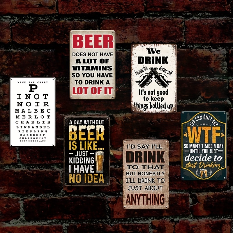 1 szt. Vintage 2D Płaski Zabaw – Beer And Wine Quote recenzja i cena