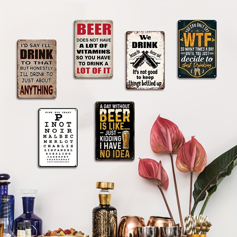 1 szt. Vintage 2D Płaski Zabaw – Beer And Wine Quote recenzja i cena