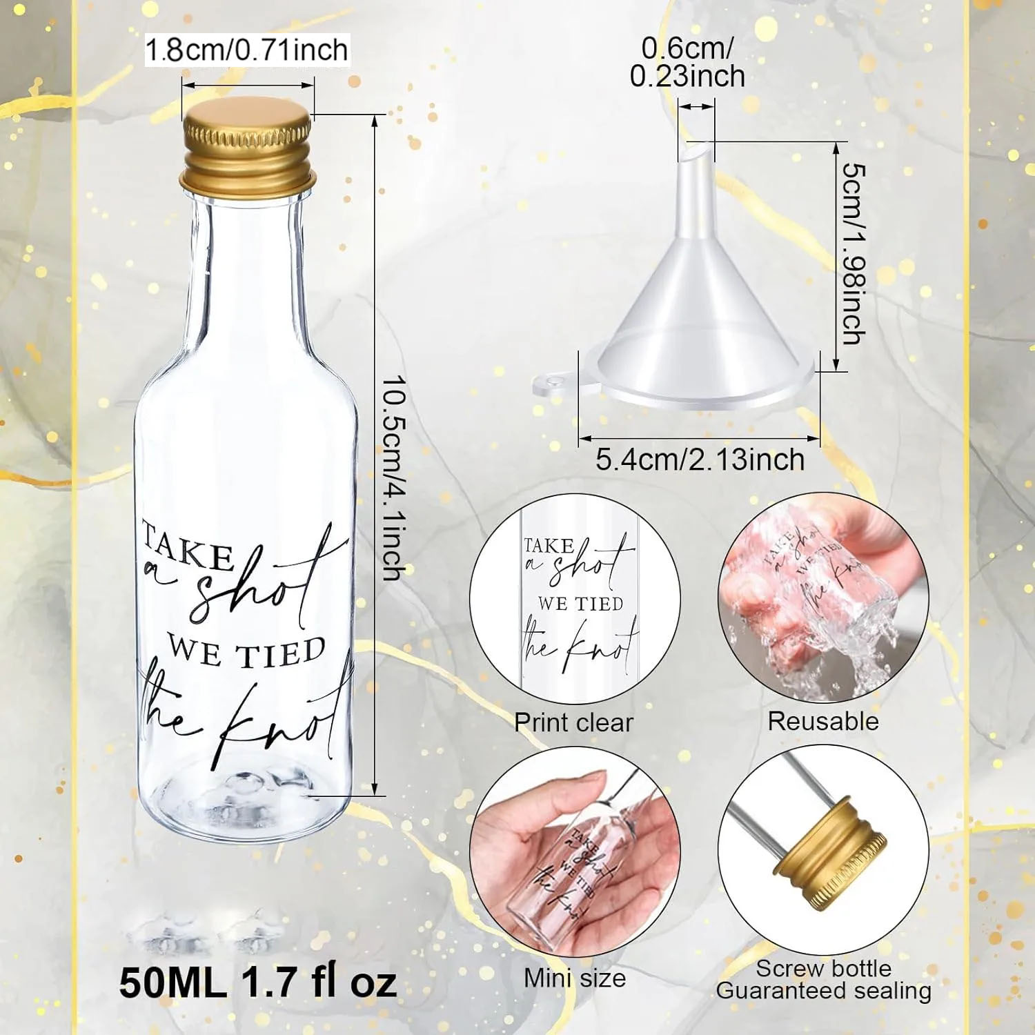 50ml 1.7oz Mini butelki na alk – Wine Beer Liquor recenzja i cena