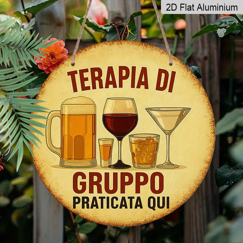 Płaski znak 2D, 1 szt. Okrągły – Beer And Wine Quote recenzja i cena