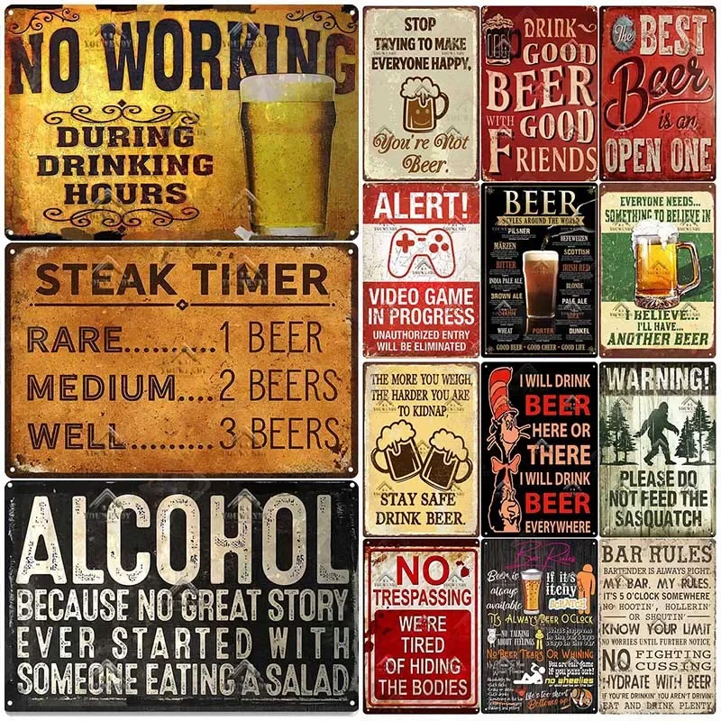 Tabliczka Bar Pub Zabawne Cyta – Beer And Wine Quote recenzja i cena